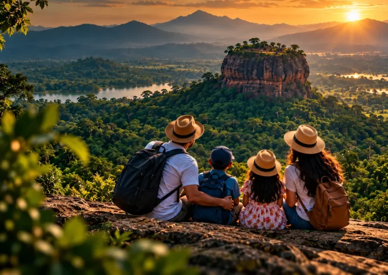 Family Sunset Overlooking Sigiriya